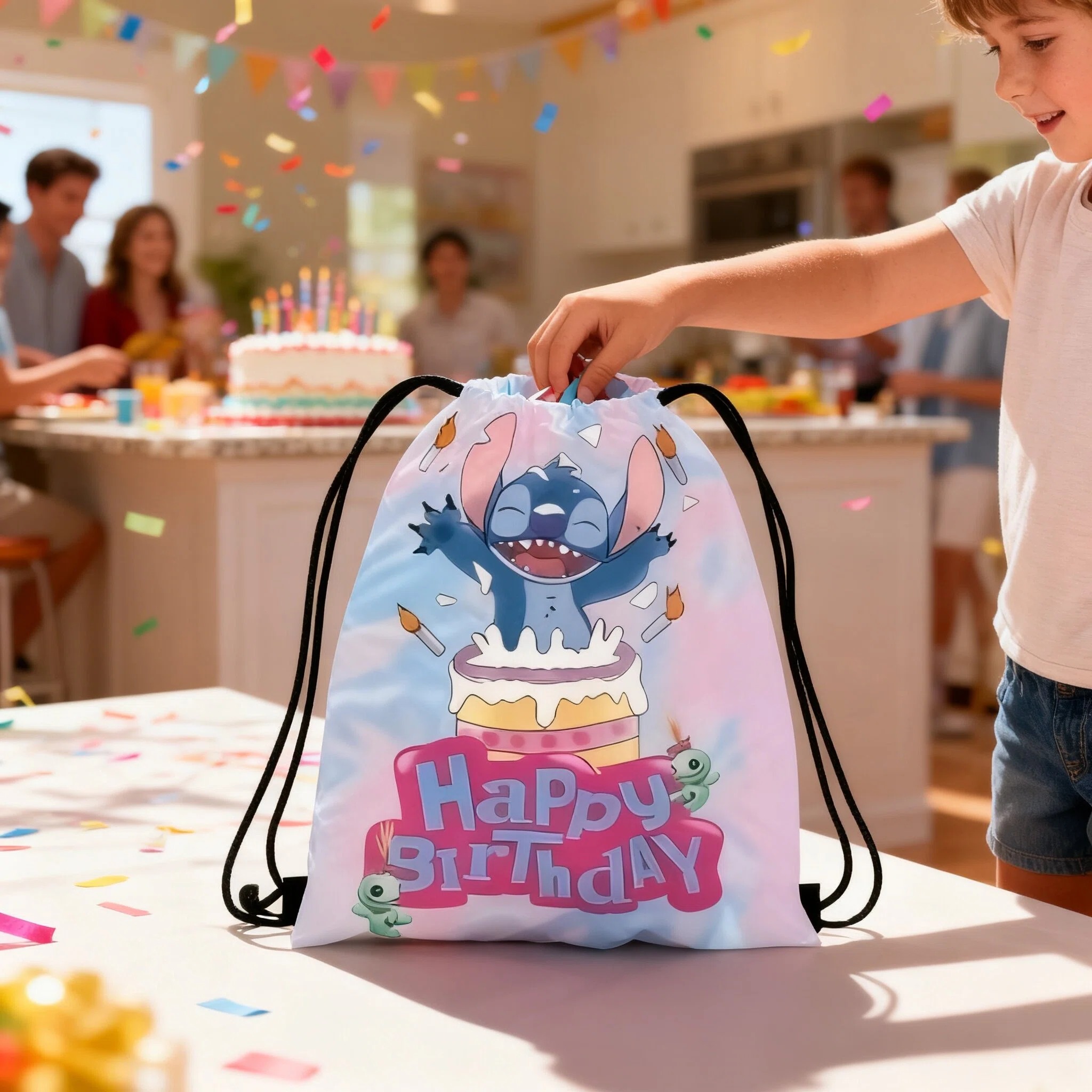 Drawstring Gym Bag - Disney Stitch Storage Bags Set, Drawstring