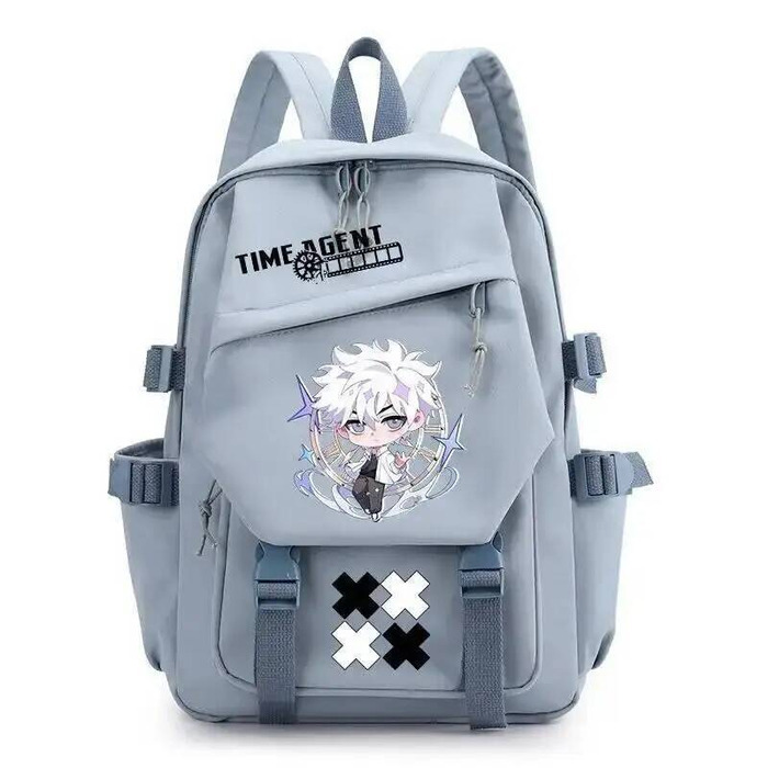 School Backpack Teen - Chibi Black White Pink Green Link