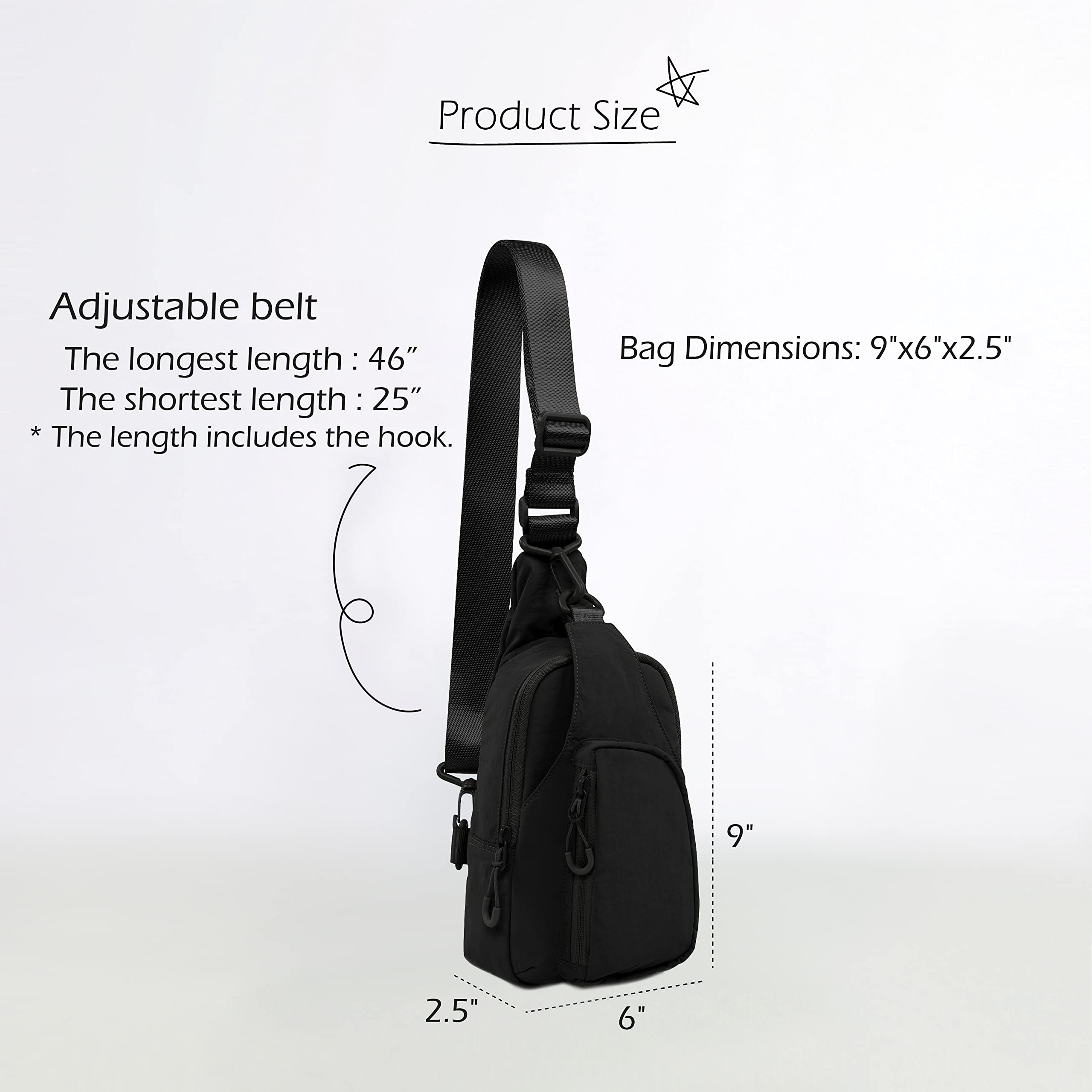 Small Sling Bag with Adjustabl - Sling Backpack Shoulder 评论和价格