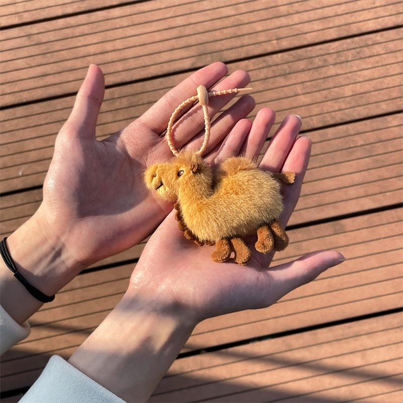 1PCS Mini Camel Plush Keychain - Mini Backpack Purse 评论和价格