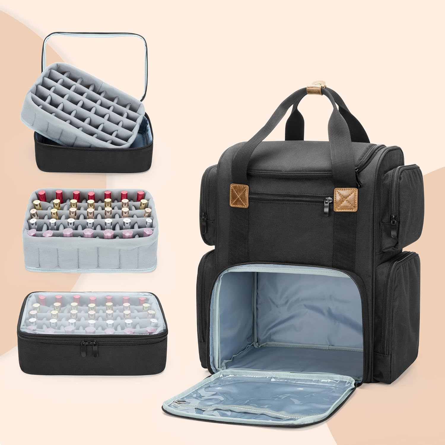 Nail Polish Organizer Backpack - Laptop Sleeve Removable 评论和价格