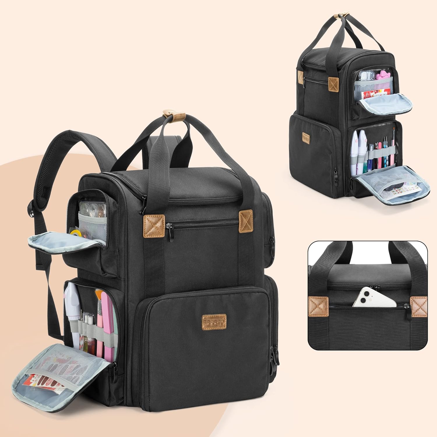 Nail Polish Organizer Backpack - Laptop Sleeve Removable 评论和价格