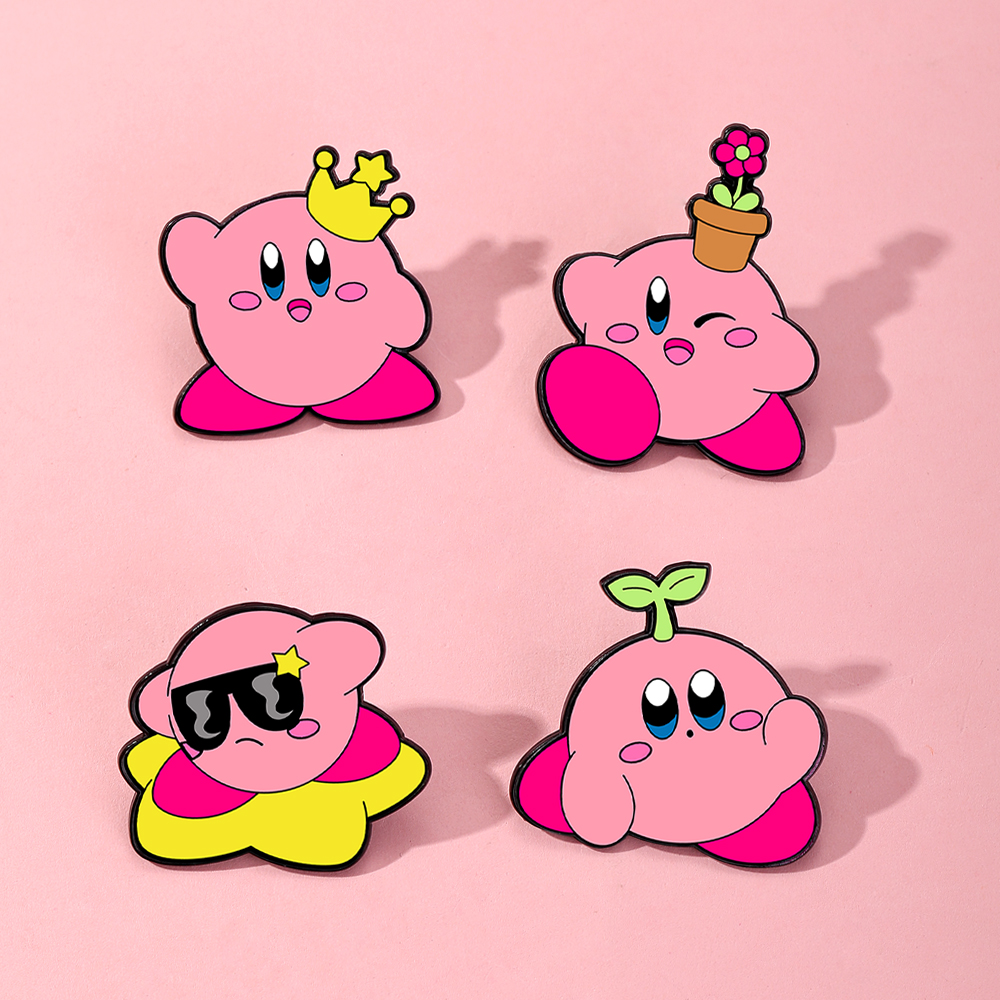4pcs Kirby Enamel Lapel Pins S - Fashion Backpack Women 评论和价格