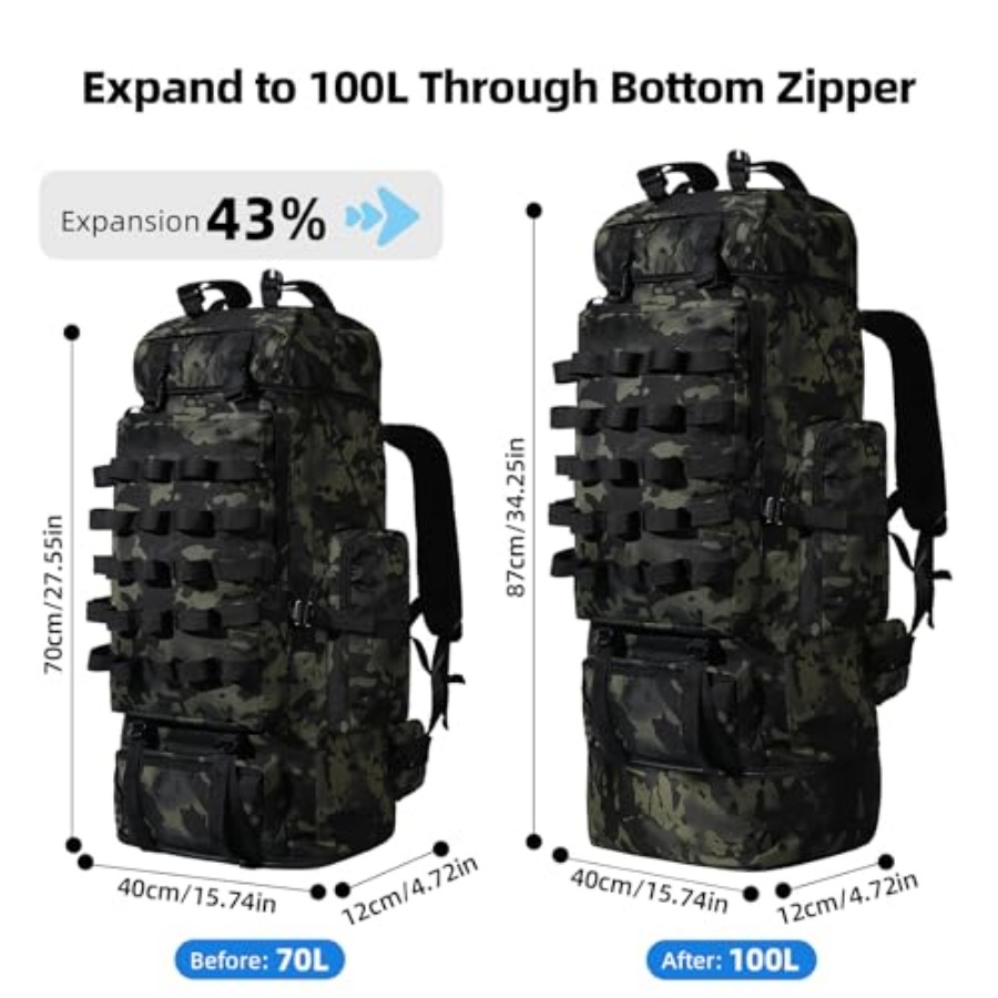 70L/100L Camping Hiking Backpa - Hiking Backpack Waterproof 评论和价格