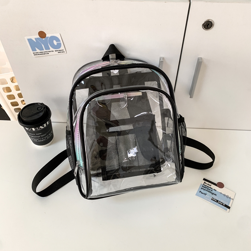 PVC Transparent Zipper Large C - Fashion Backpack Women 评论和价格