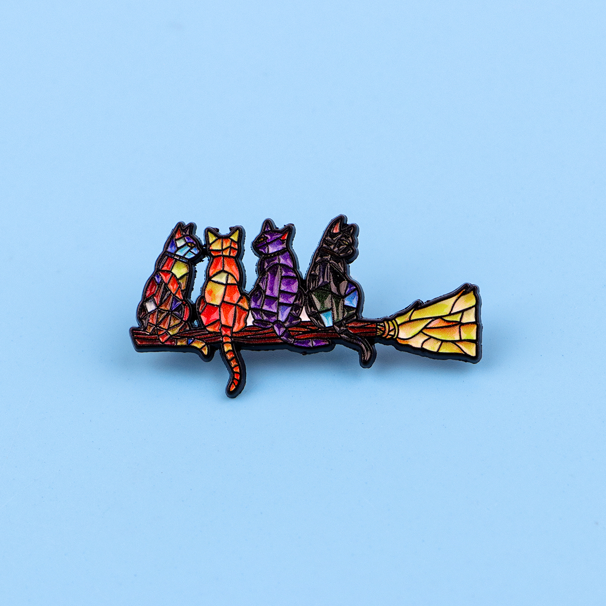 Colorful Cat Enamel Pin Witch  - Fashion Backpack Women 评论和价格