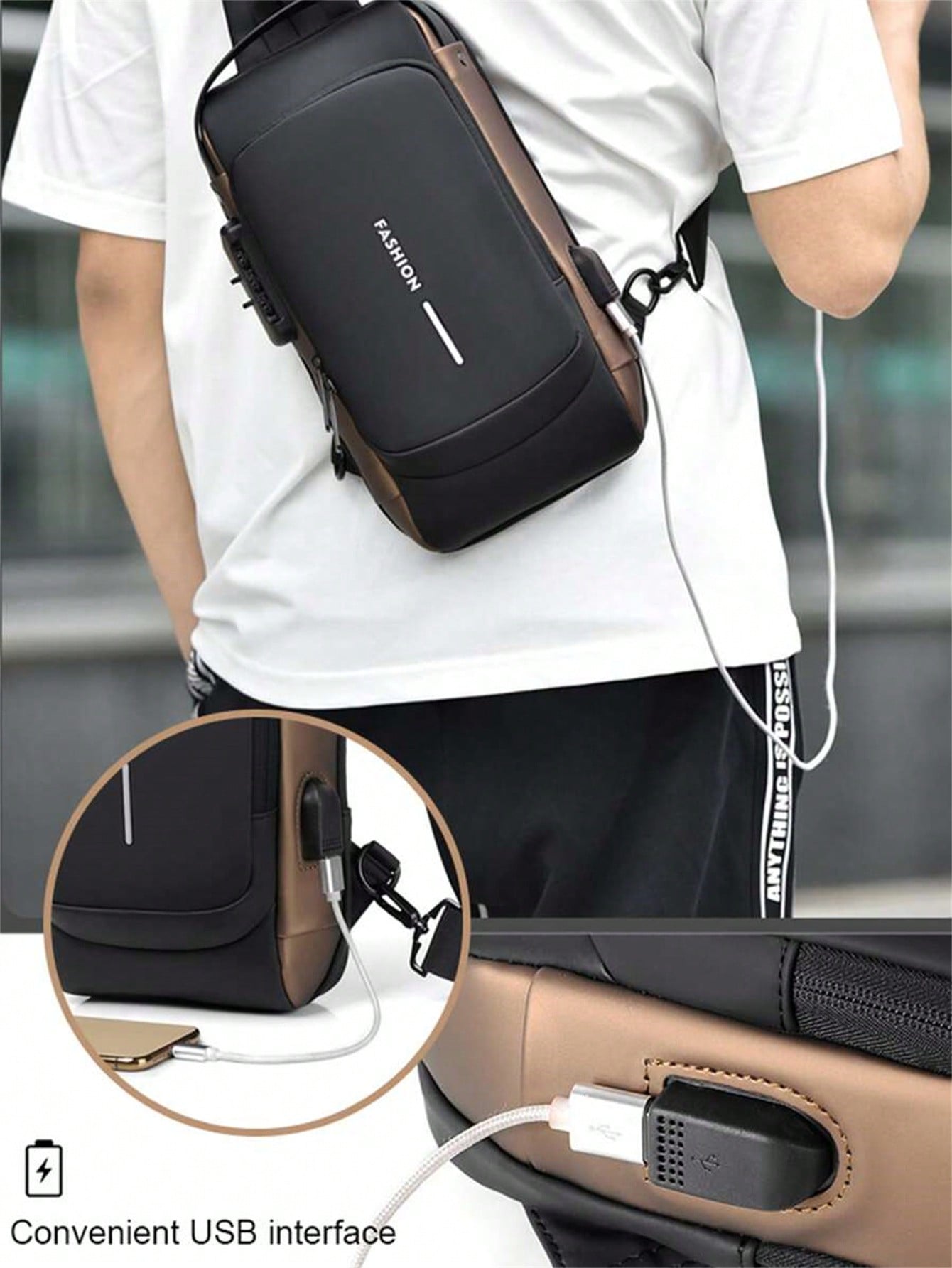 Men's Bags Shoulder Messenger  - Sling Backpack Shoulder 评论和价格