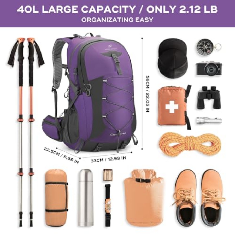 Hiking Backpack, Camping Backp - Hiking Backpack Waterproof 评论和价格