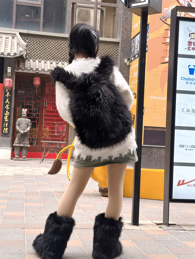 Y2K Faux Fur Leopard Women Bac - Fashion Backpack Women 评论和价格