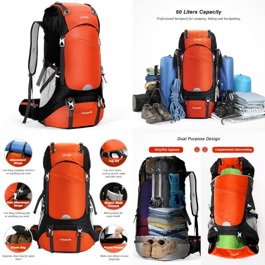 50L Hiking Backpack Travel Bag - Hiking Backpack Waterproof 评论和价格