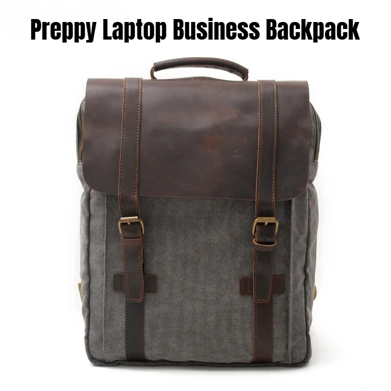 Military Canvas Leather Backpa - Rucksack Military Style 评论和价格