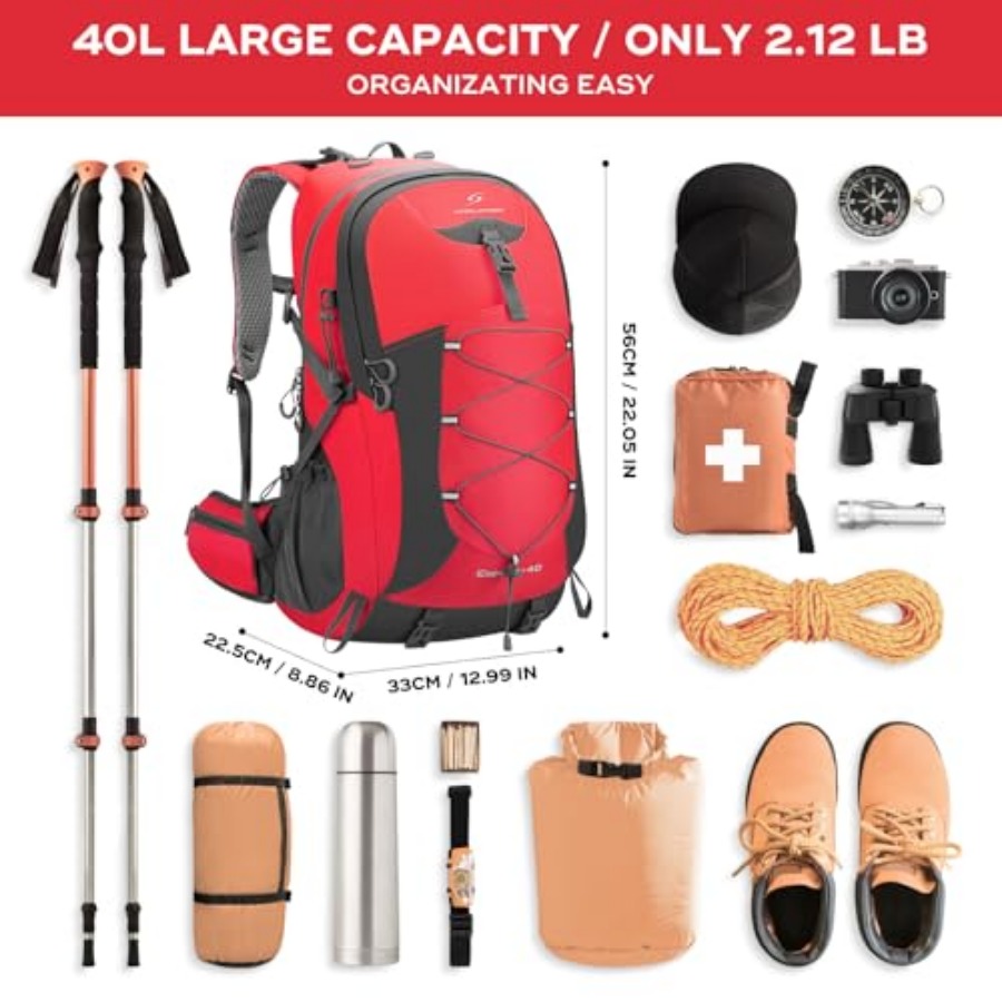 Hiking Backpack, Camping Backp - Hiking Backpack Waterproof 评论和价格
