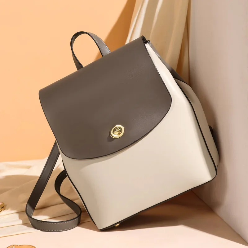 Women's Bags Large Capacity Le - Leather Backpack Vintage 评论和价格