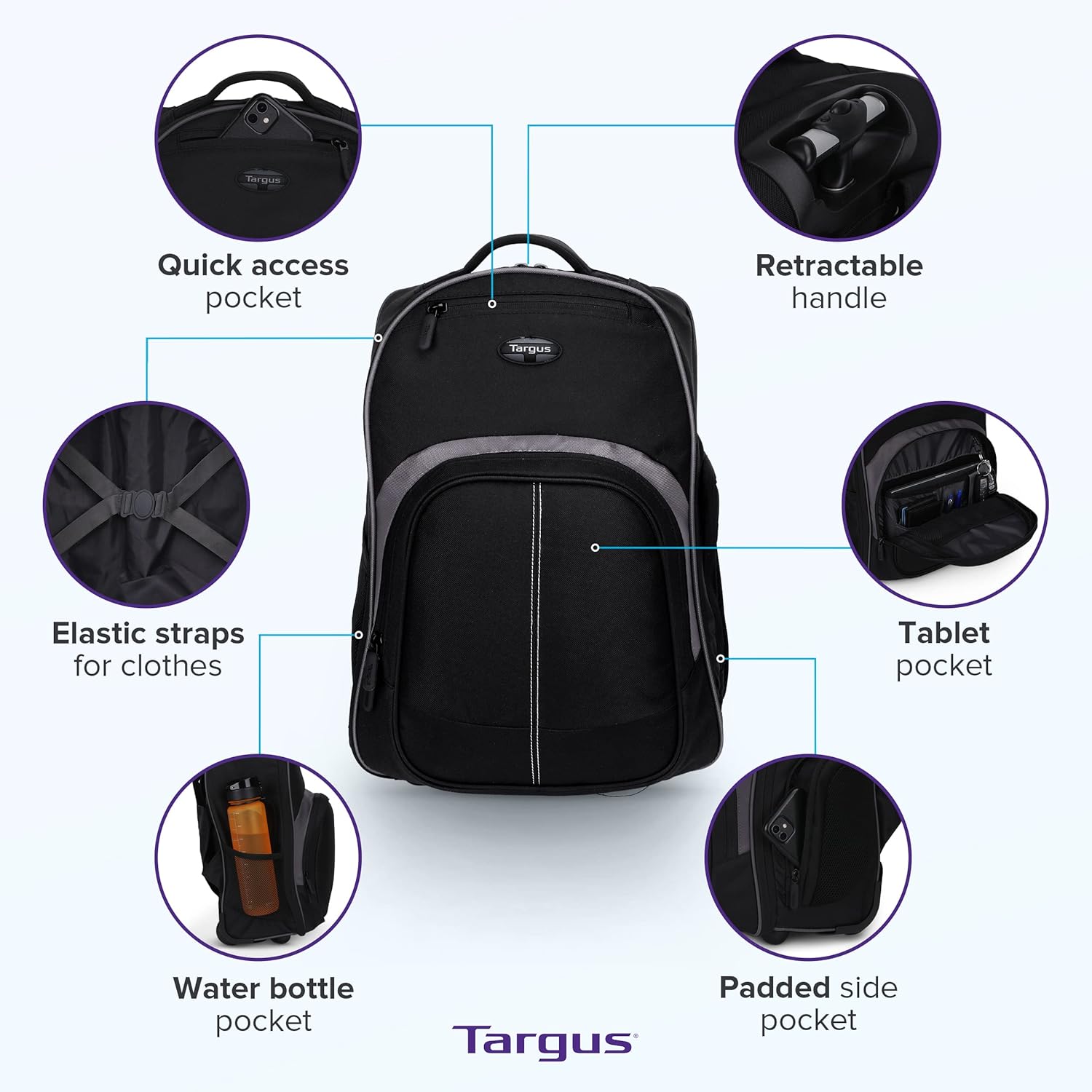 16-Inch Rolling Laptop Backpac - Laptop Sleeve Removable 评论和价格