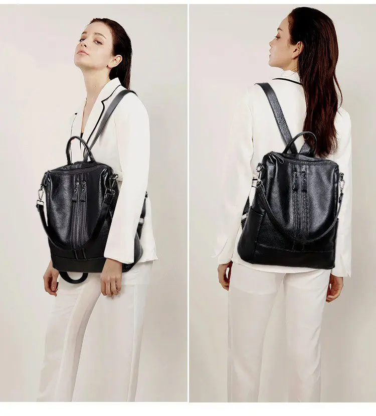 Women Soft Leather Backpack Sc - Canvas Backpack Casual 评论和价格
