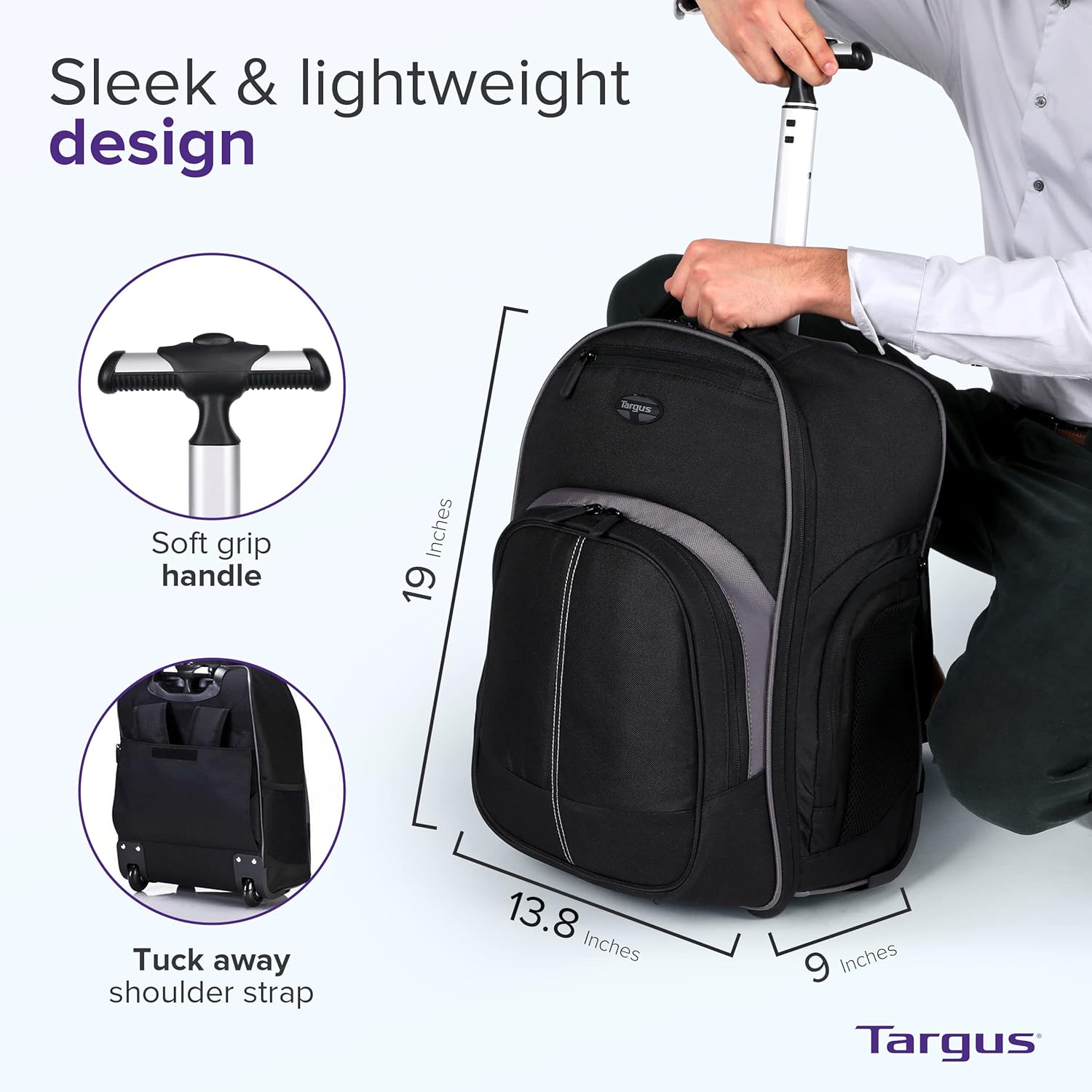 16 Inch Rolling Backpack with  - Laptop Sleeve Removable 评论和价格