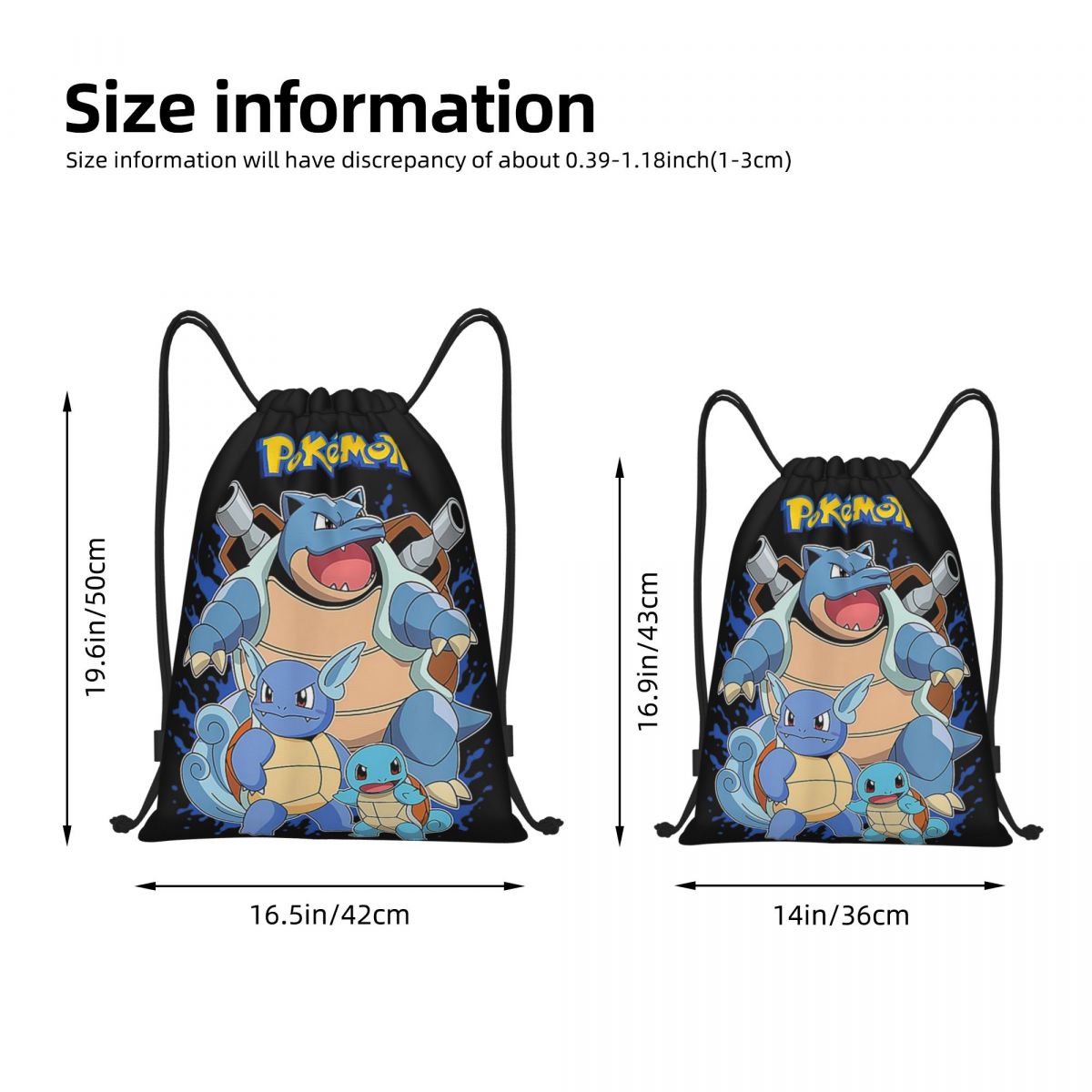 Pokemoned Squirtle Evolution D - Drawstring Gym Bag 评论和价格