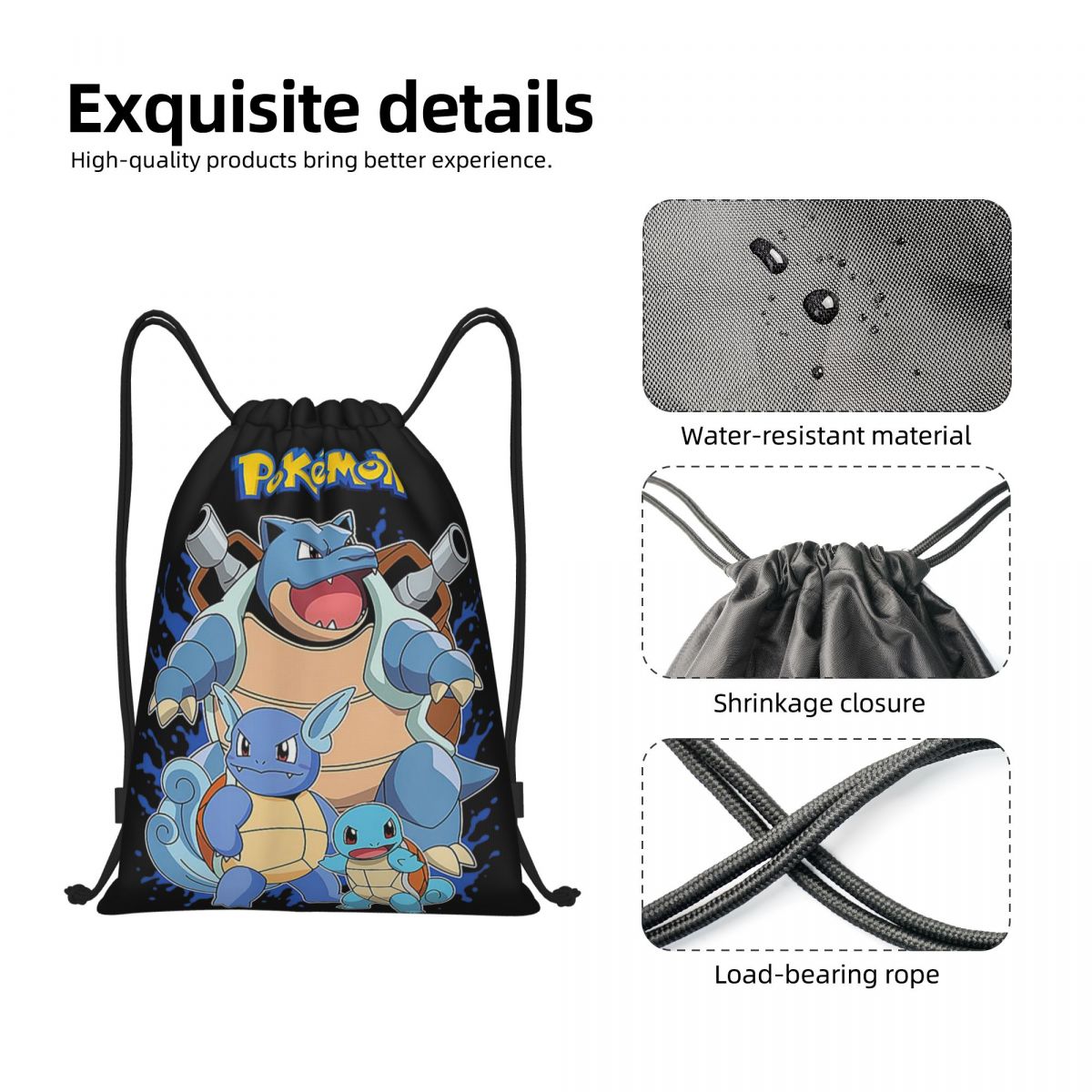 Pokemoned Squirtle Evolution D - Drawstring Gym Bag 评论和价格