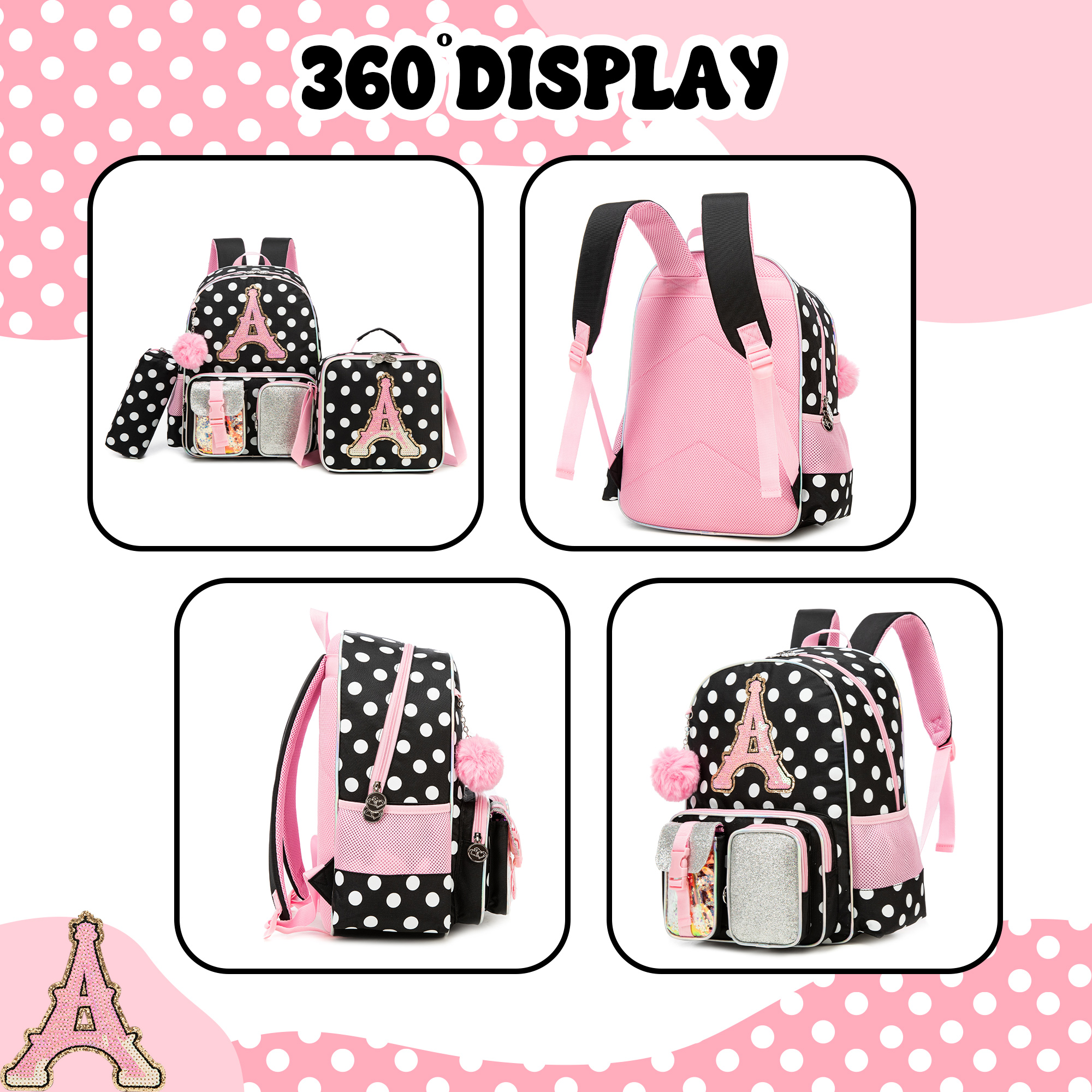 Backpack for Girls Letter Back - School Backpack Teen 评论和价格