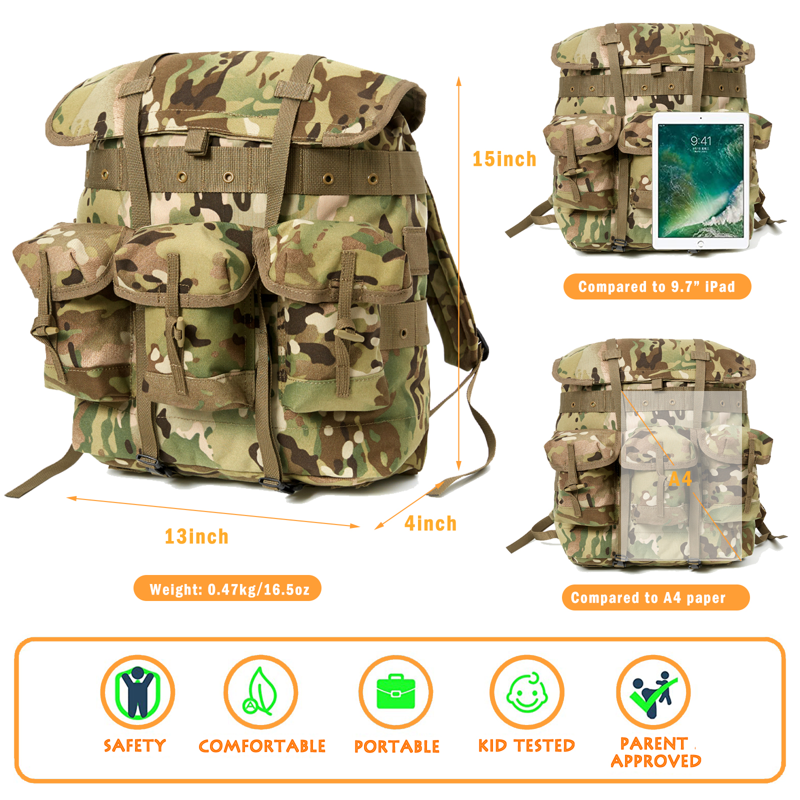 MT Mini Alice Pack for Kids, M - Rucksack Military Style 评论和价格