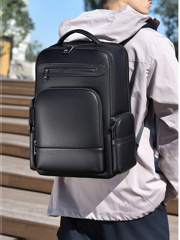 Men's Fashion Backpack PU Leat - Laptop Backpack 15.6 评论和价格