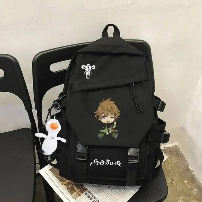 White Black Clover Student Tee - School Backpack Teen 评论和价格