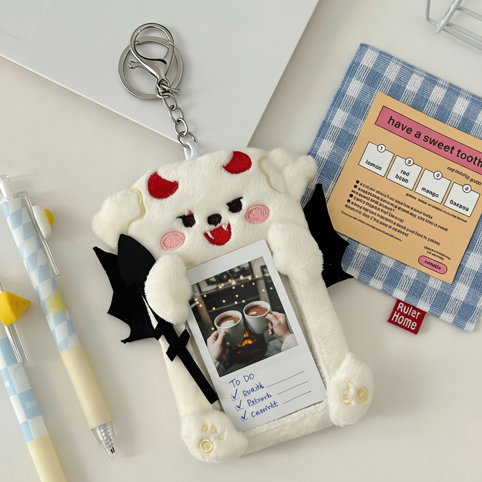 Plush Angel Devil Keychain Cut - Fashion Backpack Women 评论和价格