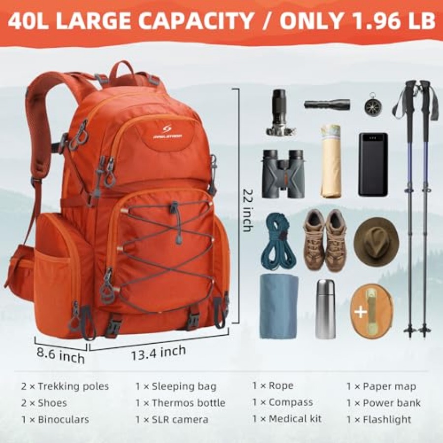 Hiking Backpack, 40L Waterproo - Hiking Backpack Waterproof 评论和价格