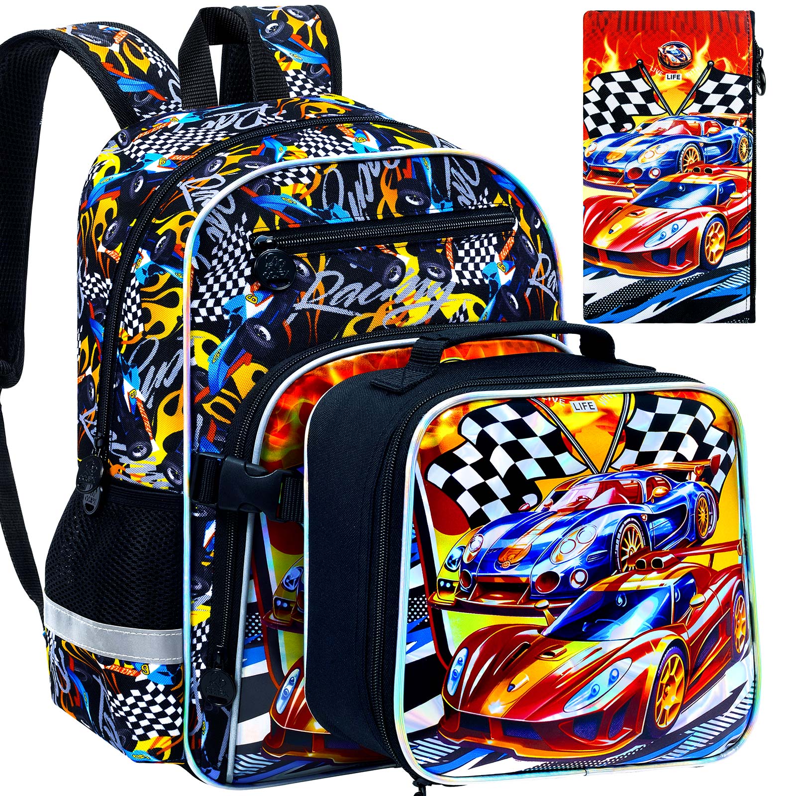 Bookbag for Kids Boys, 3PCS Ba - Hydration Pack Outdoor 评论和价格