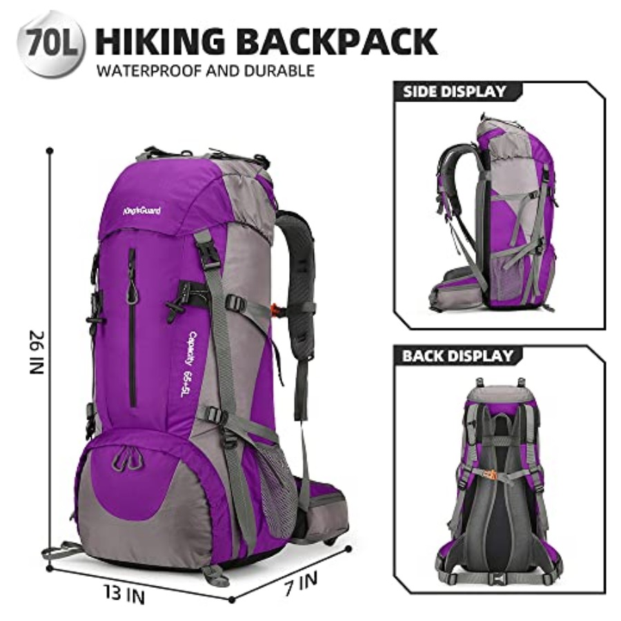 70L Hiking Backpack with Rain  - Hiking Backpack Waterproof 评论和价格