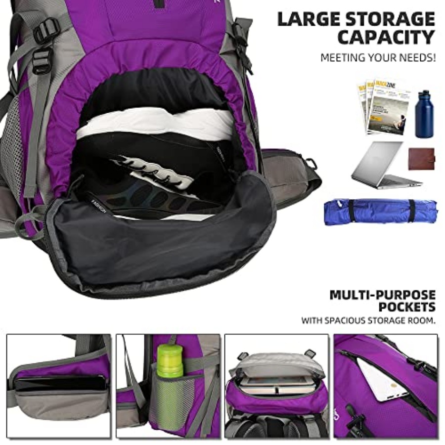 70L Hiking Backpack with Rain  - Hiking Backpack Waterproof 评论和价格