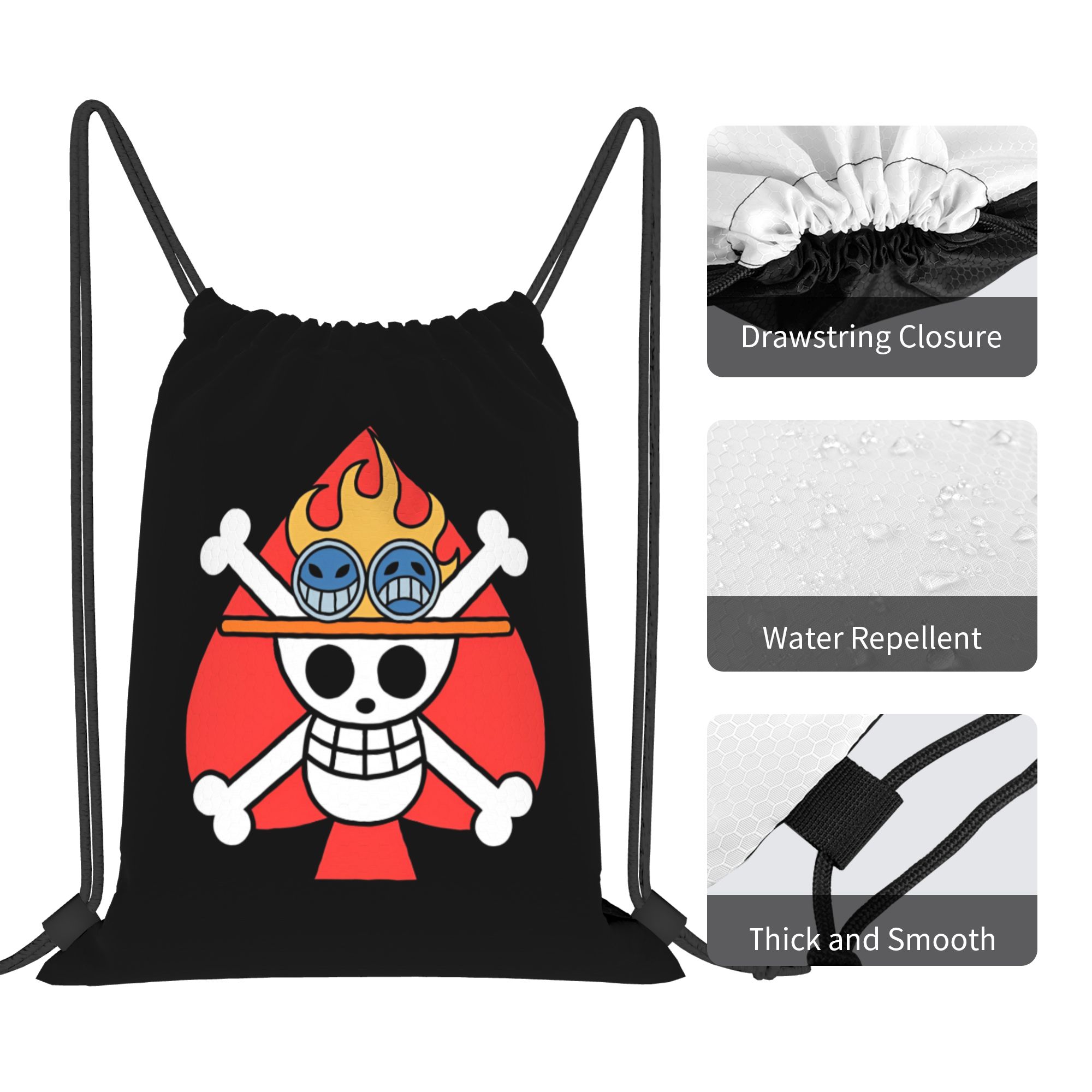 One Piece Flag ACE Drawstring  - Drawstring Gym Bag 评论和价格