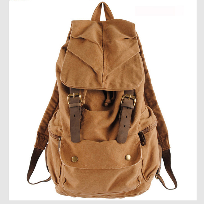 Fashion Vintage Leather milita - Rucksack Military Style 评论和价格