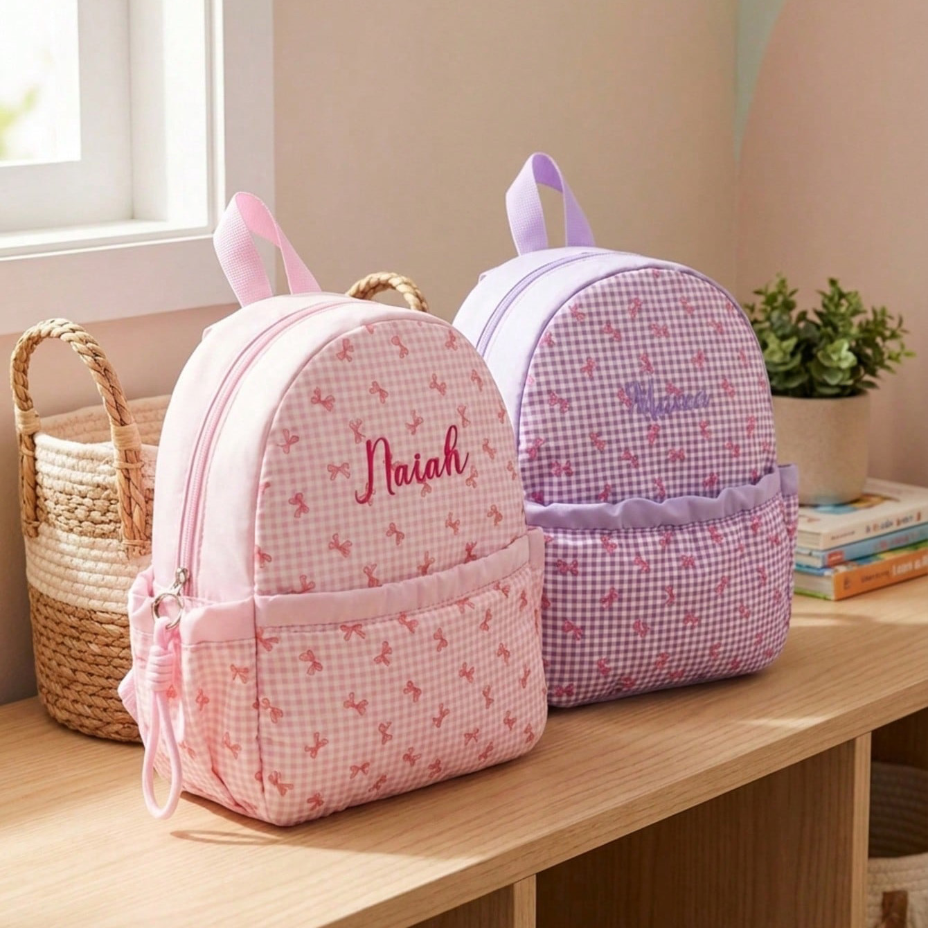 Custom Name-Letter Embroidered - School Backpack Teen 评论和价格