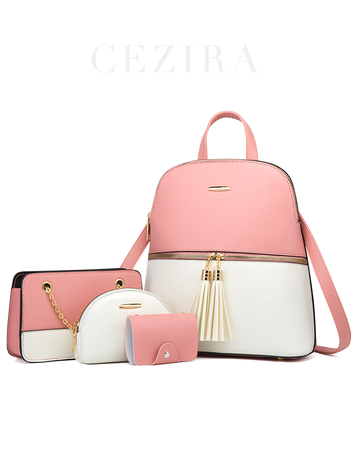 4 PCS Bags Set Women's Fashion - Mini Backpack Purse 评论和价格
