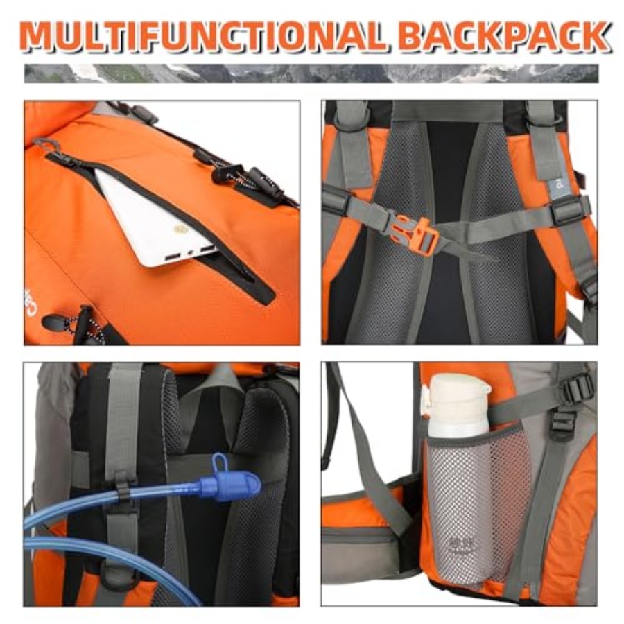 70L Hiking Backpack with Rain  - Hiking Backpack Waterproof 评论和价格