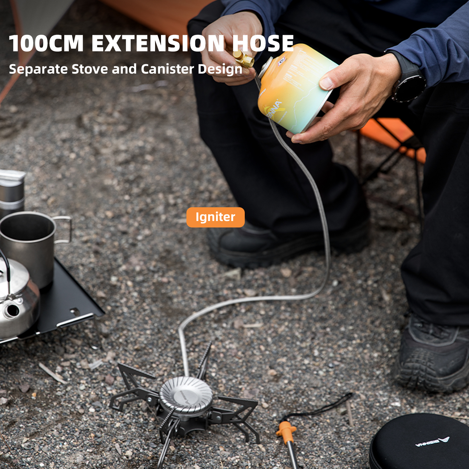 BISINNA Camping Stove 4000W Hi - Foldable Backpack Small 评论和价格