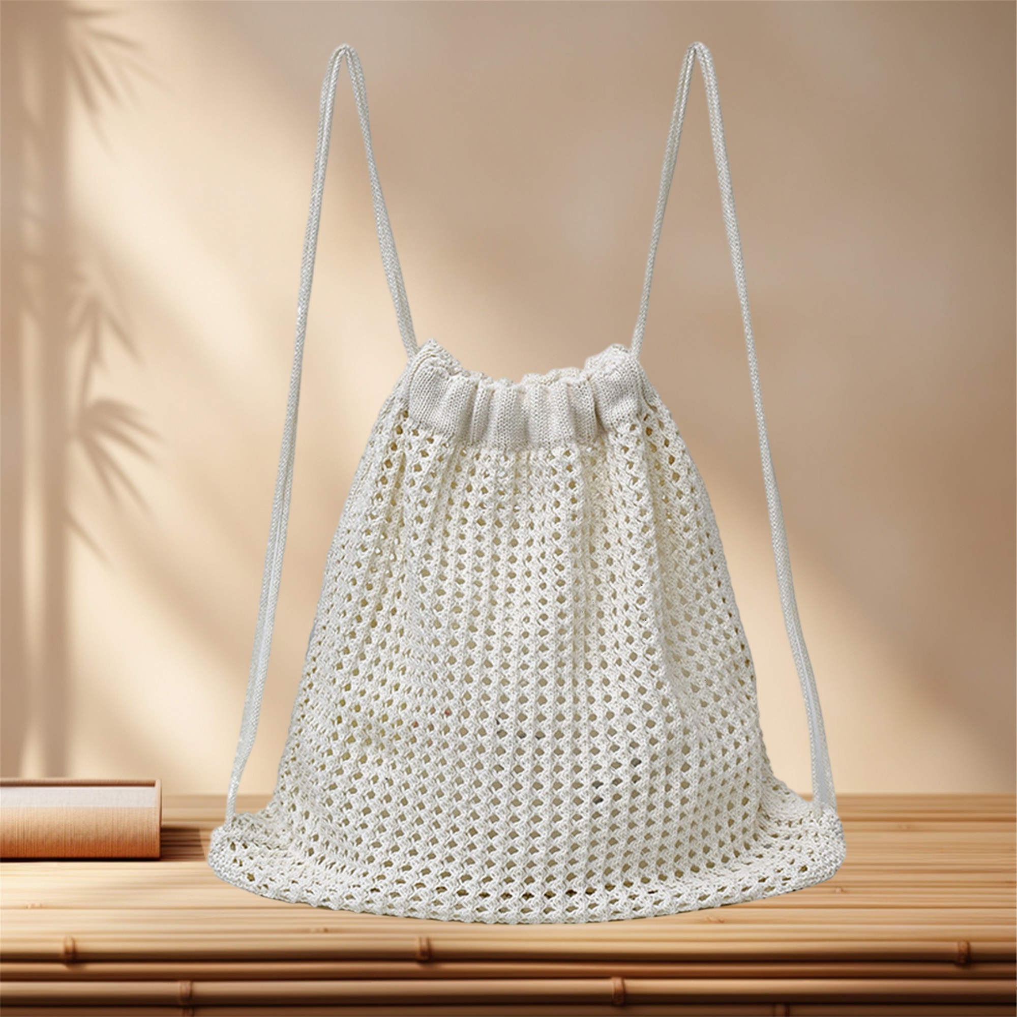 Handmade Crochet Beach Drawstr - Drawstring Gym Bag 评论和价格