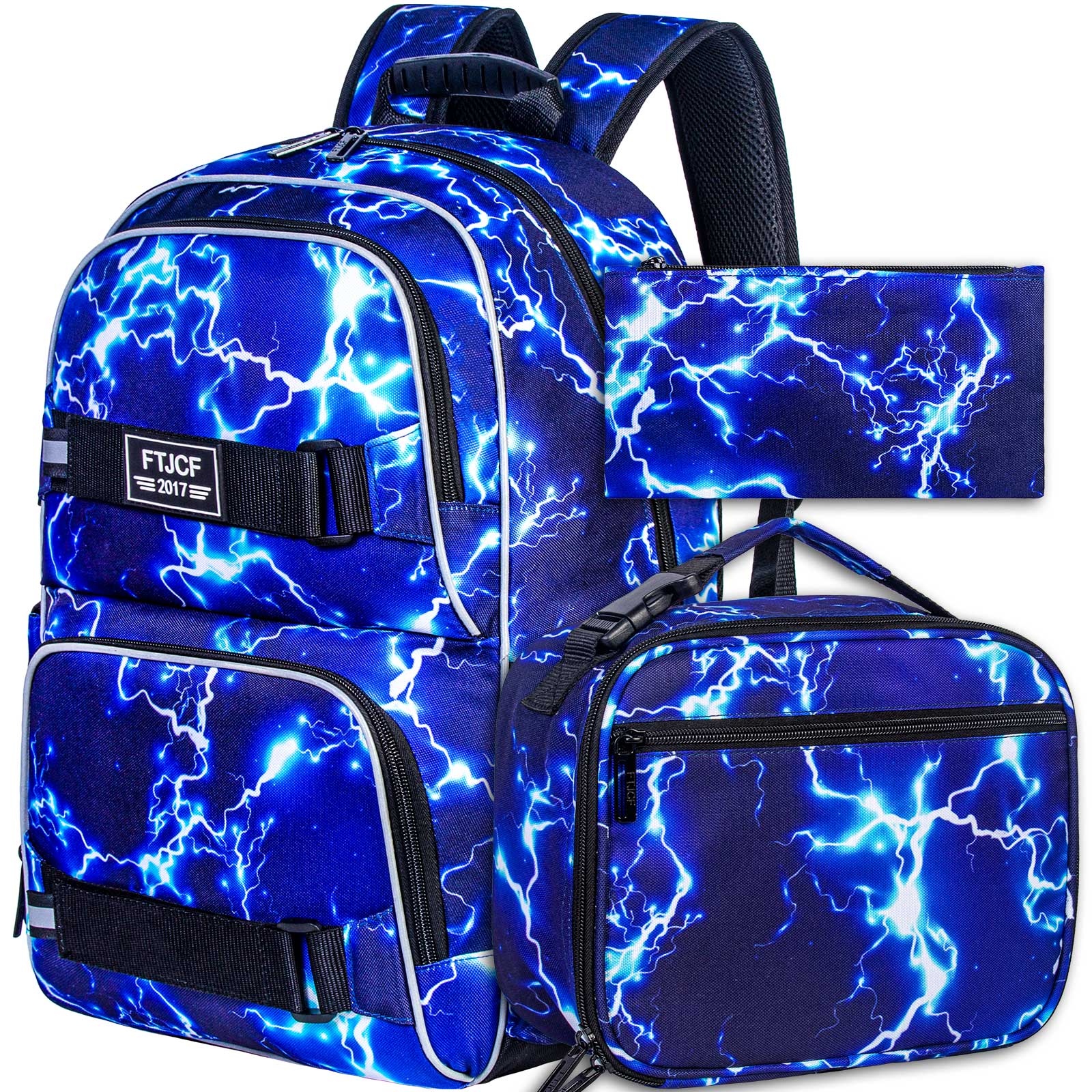 3PCS Lightning boys Backpack,  - School Backpack Teen 评论和价格