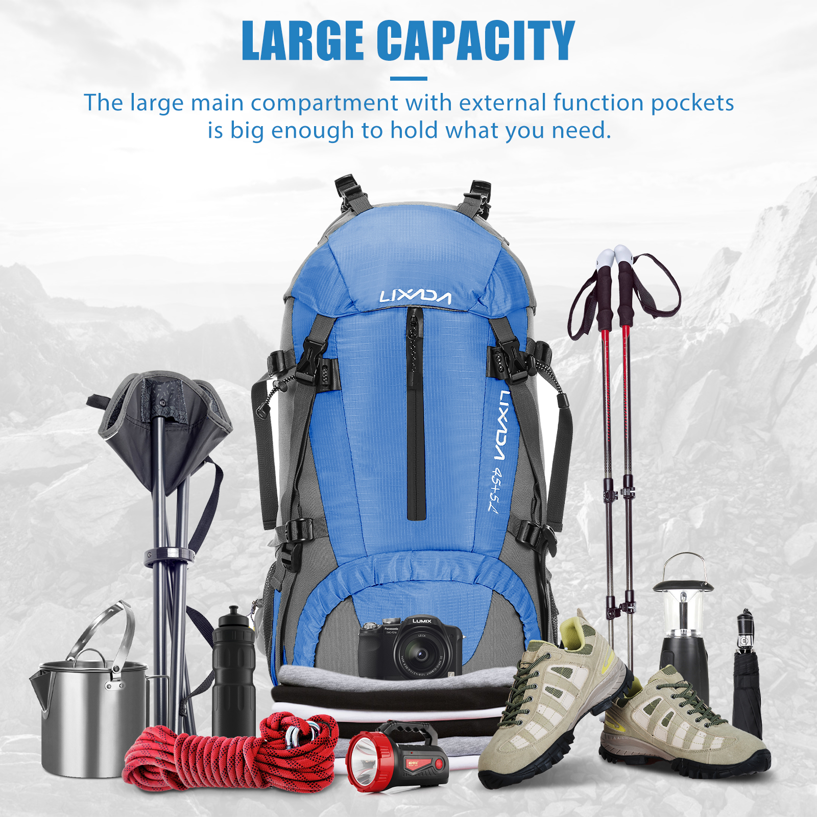 Lixada 50L Large Waterproof Tr - Rain Cover Backpack 评论和价格